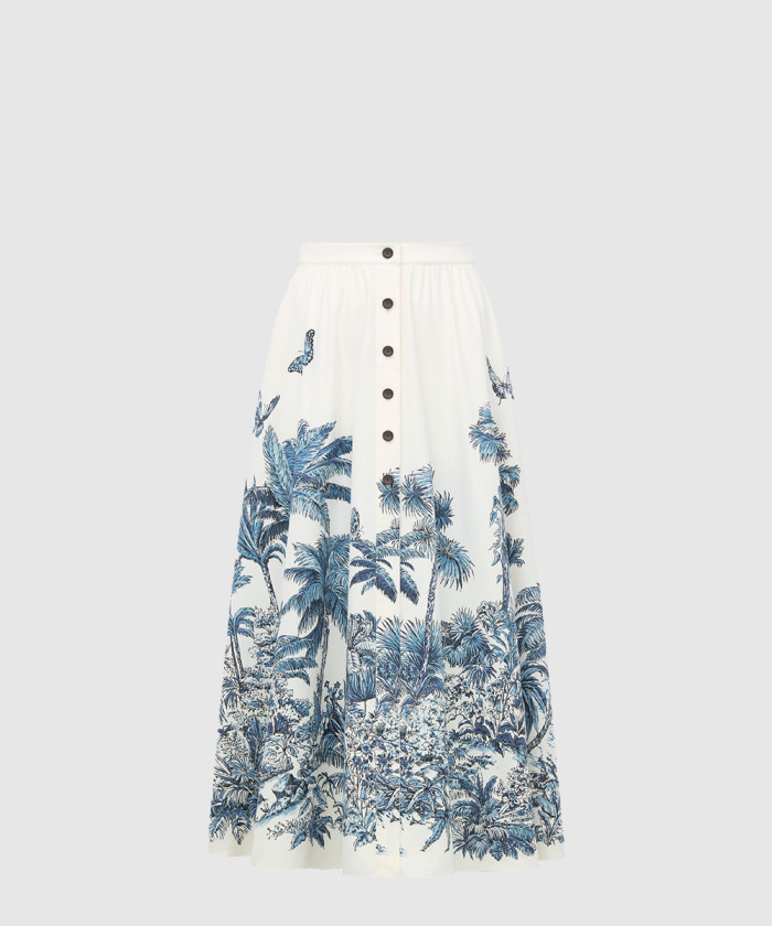 디올 Dioriviera 플레어 미디 스커트 541J9