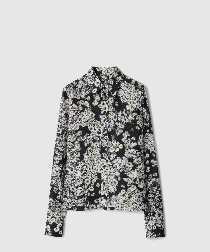 버버리 레귤러핏 데이지 실크 셔츠 81050641