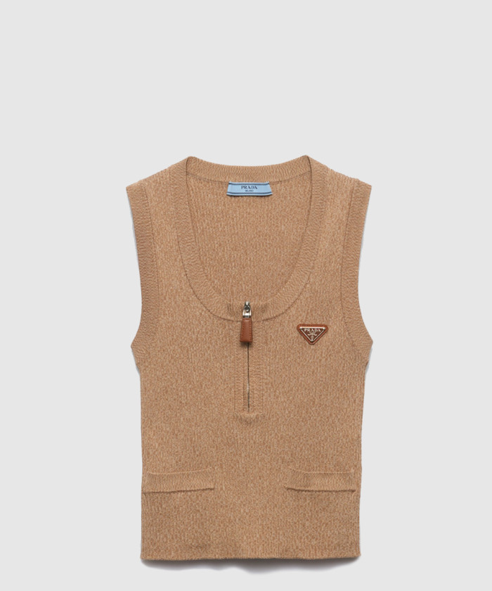 프라다 코튼 니트 탑 P29B37