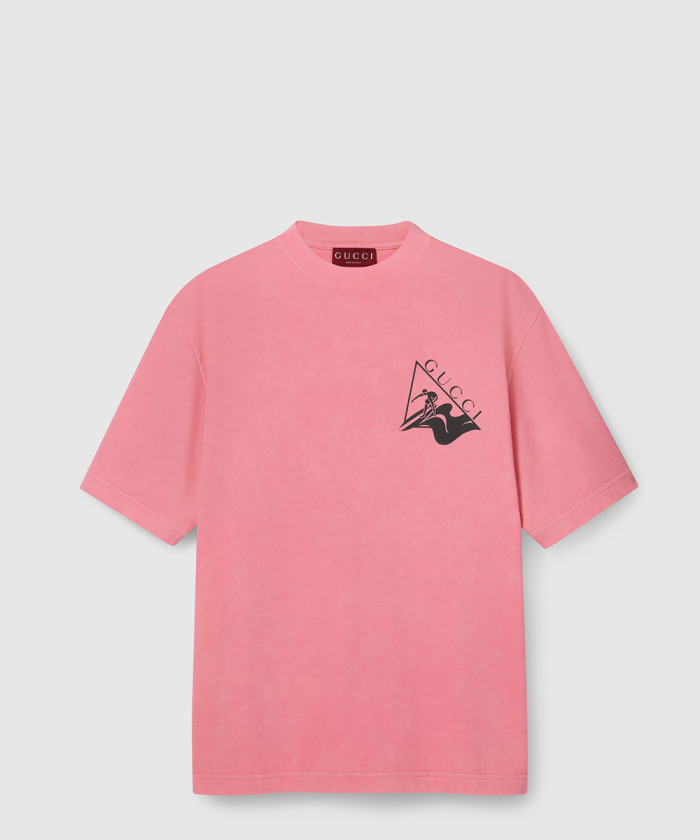 구찌 프린트 코튼 저지 티셔츠 798115